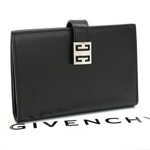 Givenchy Wallet Bi fold Compact Calfskin Leather Black